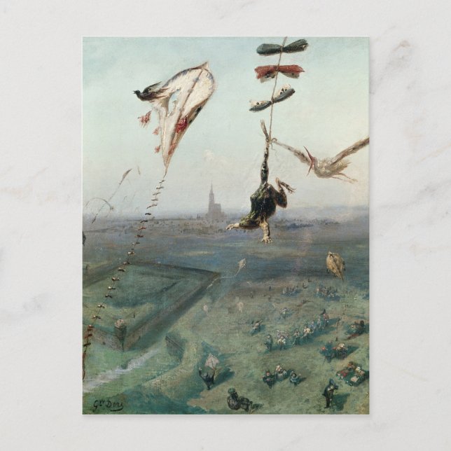 Postal Entre el cielo y la tierra, 1862 (Anverso)