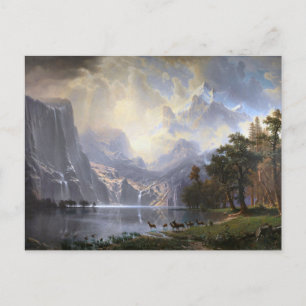 Postal Entre la Sierra Nevada, California por Bierstadt