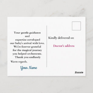 Postal Entrega de bebé agradecido