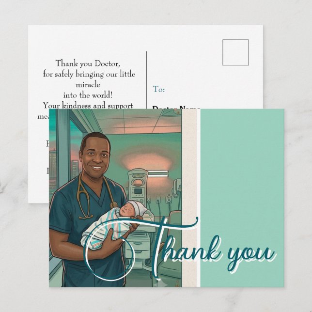 Postal Entrega de bebé gracias (Anverso / Reverso)