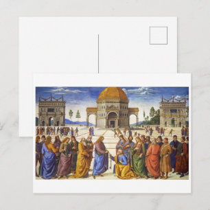 Postal Entrega de las Llaves Pietro Perugino