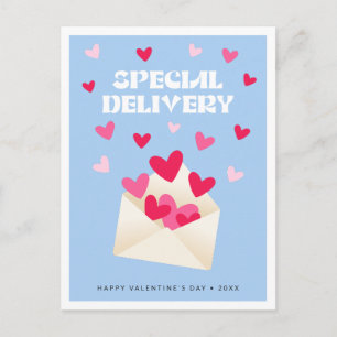 Postal Entrega especial Corazones Sobre Día de San Valent