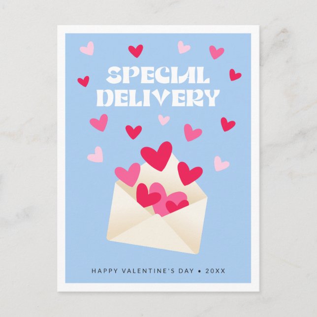 Postal Entrega especial Corazones Sobre Día de San Valent (Anverso)