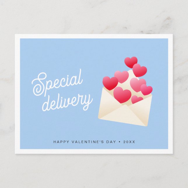 Postal Entrega especial Corazones Sobre Día de San Valent (Anverso)
