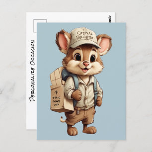 Postal Entrega especial de animales Personalizados Cute C