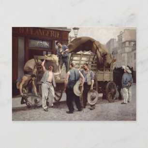 Postal Entregando harina, 1885