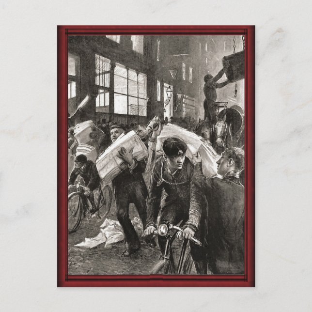 Postal Entregas de bicicletas antiguas (Anverso)