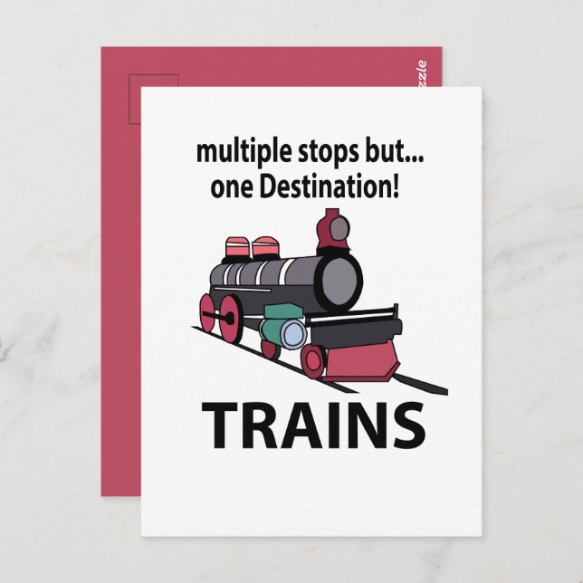 Postal Entrena Varias Paradas Pero Un Tren De Destino (Anverso / Reverso)