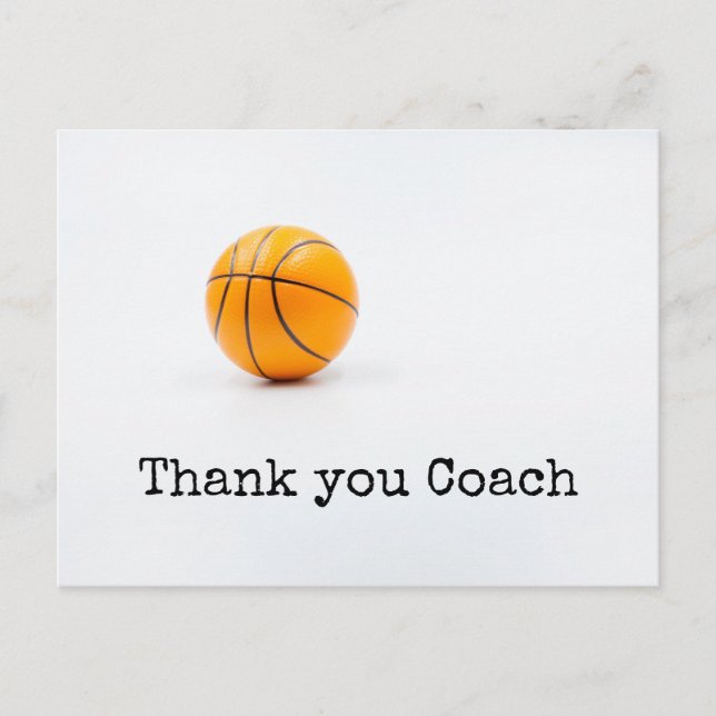 Postal Entrenador de básquetbol, gracias (Anverso)