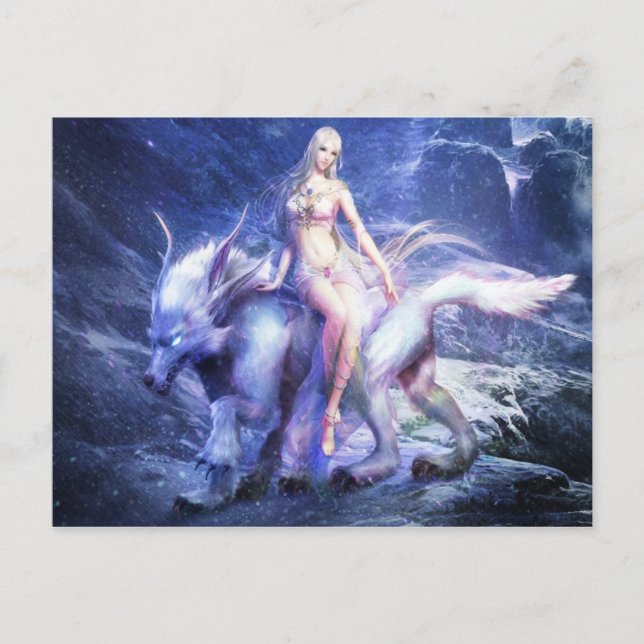 Postal Entrenador de bestias en el mundo abandonado (Anverso)