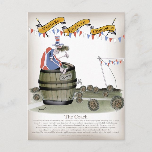 Postal entrenador de fútbol de Inglaterra (Anverso)