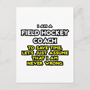 Postal Entrenador de hockey sobre hierba... Asumir Que Nu