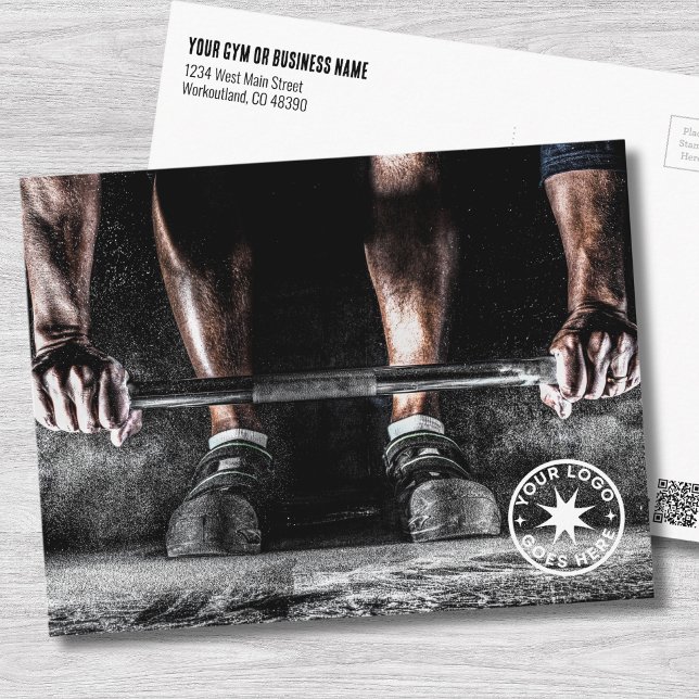 Postal Entrenador Personal Gimnasio (Fitness Weightlifting Barbell Personal Trainer Gym Postcard)