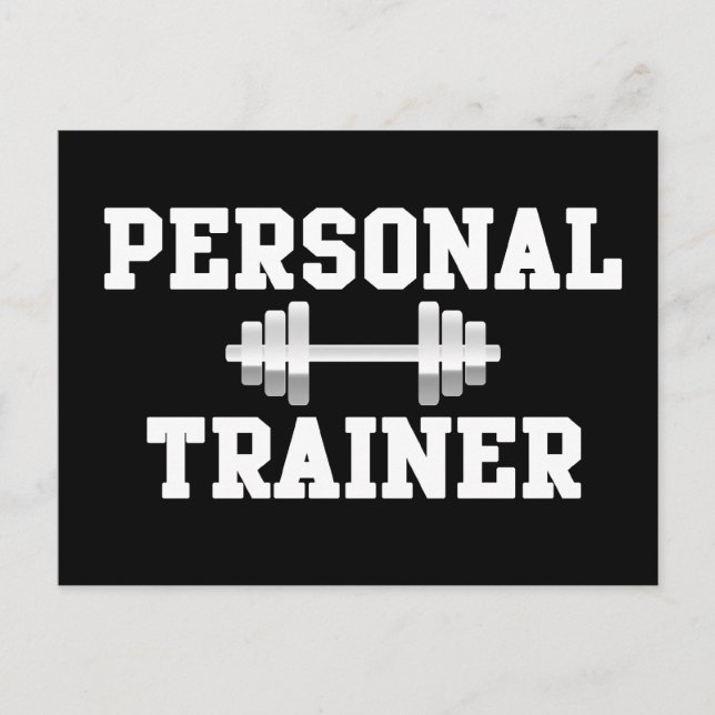 Postal Entrenamiento personal en tontería blanca y negra (Anverso)
