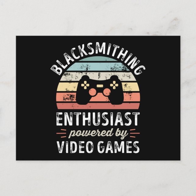 Postal Entusiasta de la herrería impulsado por videojuego (Anverso)