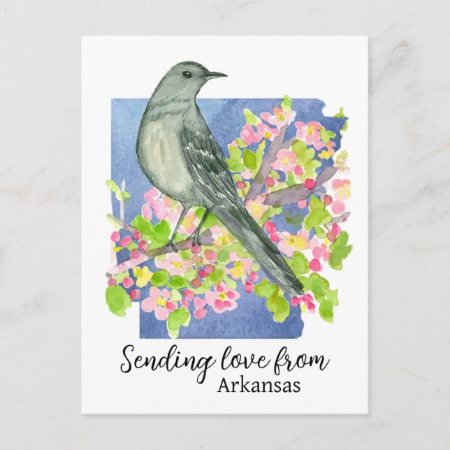 Postal Enviando amor desde el estado natural de Arkansas (Anverso)