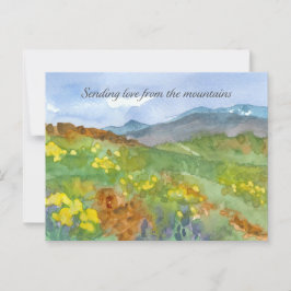 Postal Enviando amor desde las montañas pensando en tu de