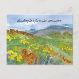 Postal Enviando amor desde las montañas pensando en tu de