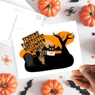Postal Enviando deseos de Halloween Fangtálticos