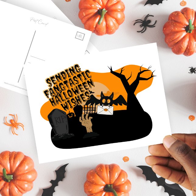 Postal Enviando deseos de Halloween Fangtálticos (Subido por el creador)