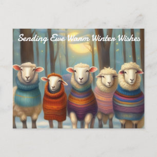 Postal Enviando deseos de invierno cálidos de Ewe