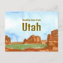 Postal Enviando el amor Utah Rojas Rocas en el desierto d