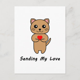 Postal Enviando Mi Amor - Fondo Blanco (Vertical)