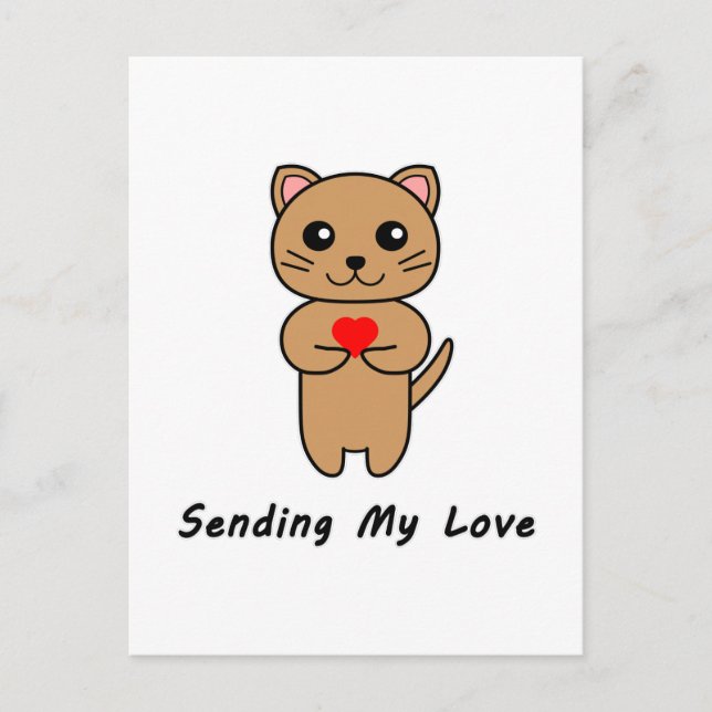 Postal Enviando Mi Amor - Fondo Blanco (Vertical) (Anverso)