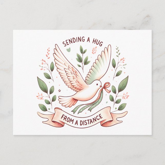 Postal Enviando un abrazo desde una distancia" (Anverso)