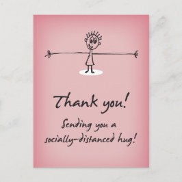 Postal Enviando un agradecimiento de abrazo con distancia
