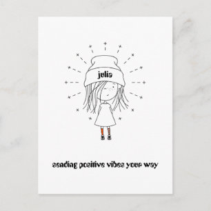 Postal Enviando vibraciones positivas a su manera Chica p