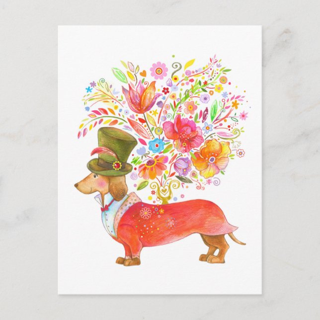 Postal Enviándote Flores (Anverso)