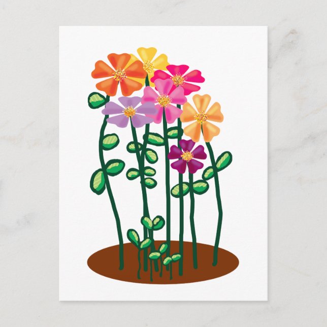 Postal Enviándote flores (Anverso)