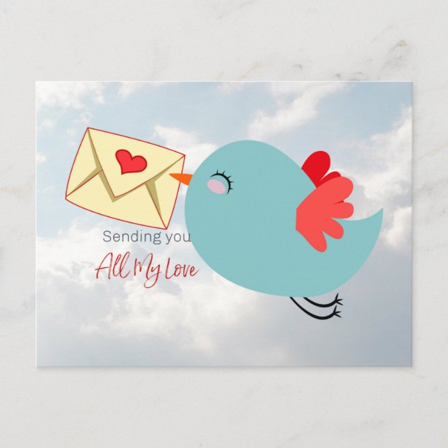 Postal Enviándote Todo Mi Amor (Anverso)