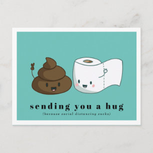 Postal Enviándote un Abrazo   Papel Higiénico Kawaii & Em