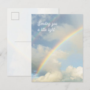 Postal Enviándote un pequeño arcoíris de luz Pensando en