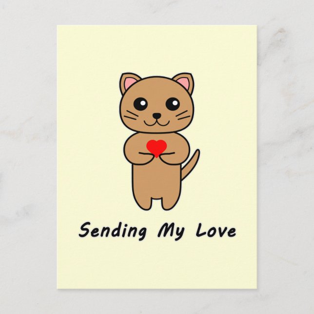 Postal Enviar mi amor - fondo amarillo (vertical) (Anverso)