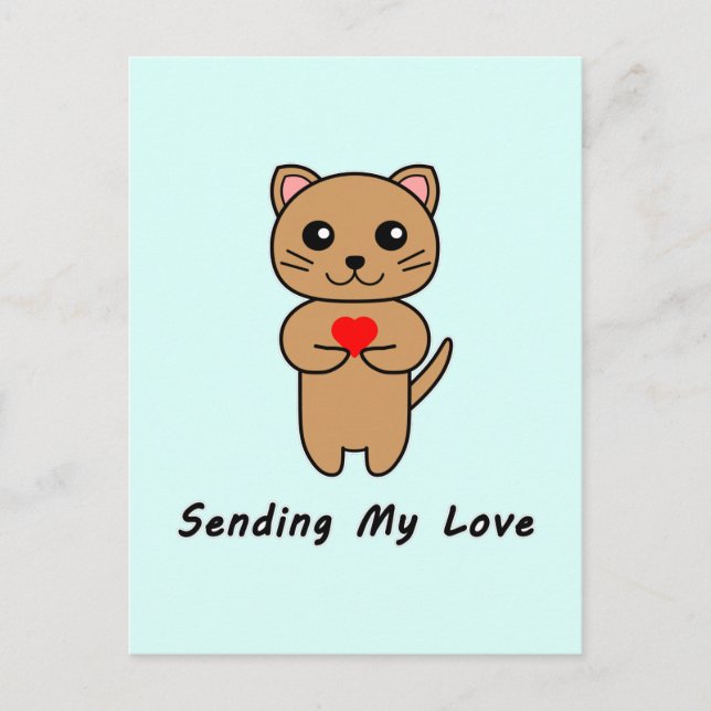 Postal Enviar mi amor - fondo azul (vertical) (Anverso)