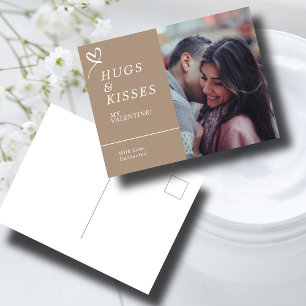 Postal Envíen abrazos y besos a los Personalizados de fot
