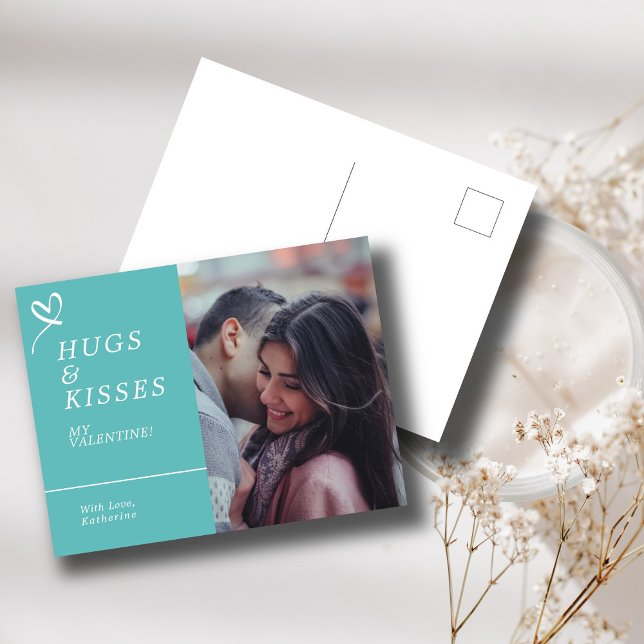 Postal Envíen abrazos y besos a los Personalizados de fot (Subido por el creador)