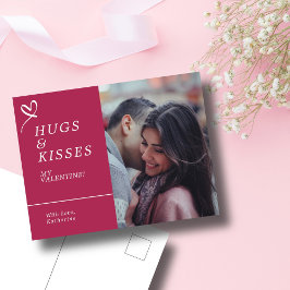Postal Envíen abrazos y besos a los Personalizados de fot