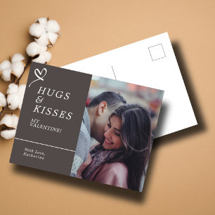 Postal Envíen abrazos y besos a los Personalizados de fot