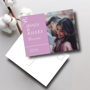 Postal Envíen abrazos y besos a los Personalizados de fot