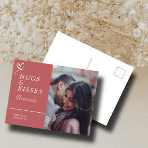 Postal Envíen abrazos y besos a los Personalizados de fot