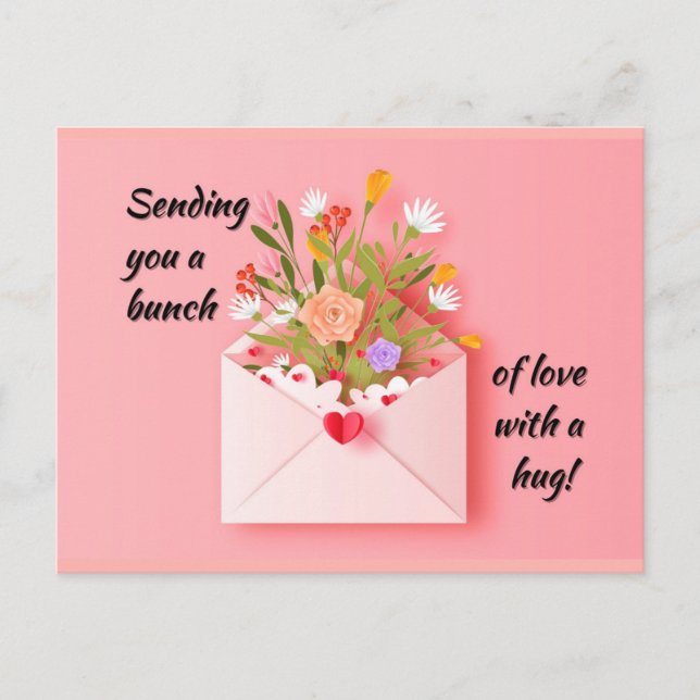 Postal ¡Envíen un poco de amor y un abrazo! (Anverso)