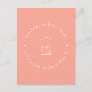 Postal Envío de amor Distancia social Bloqueo de gato ros