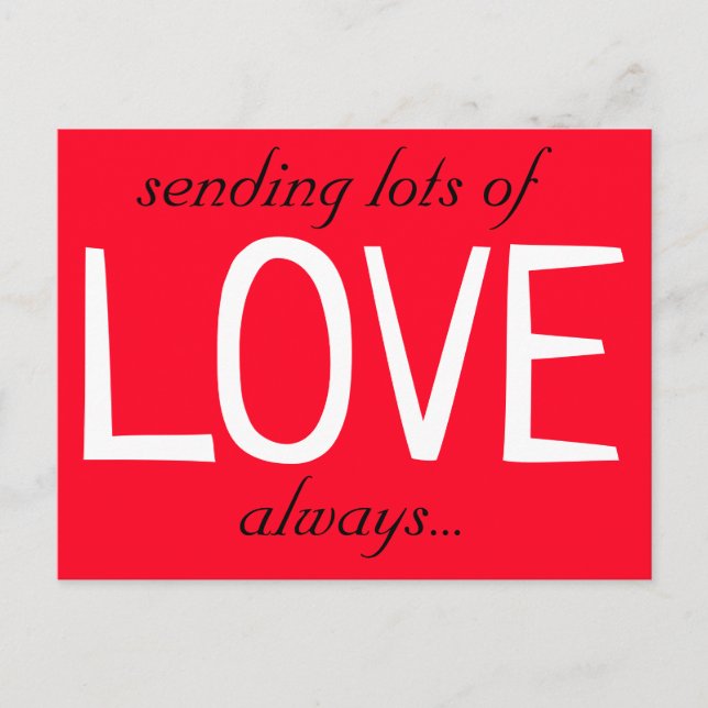 Postal envío de muchos de LOVE Cute Red (Anverso)