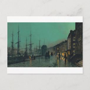 Postal Envío por el Clyde de John Atkinson Grimshaw