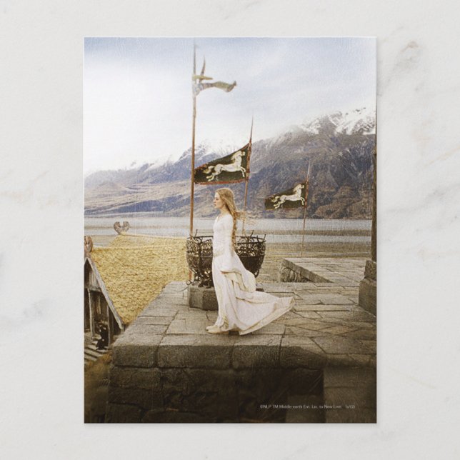 Postal Eowyn sobre los pasos del castillo (Anverso)