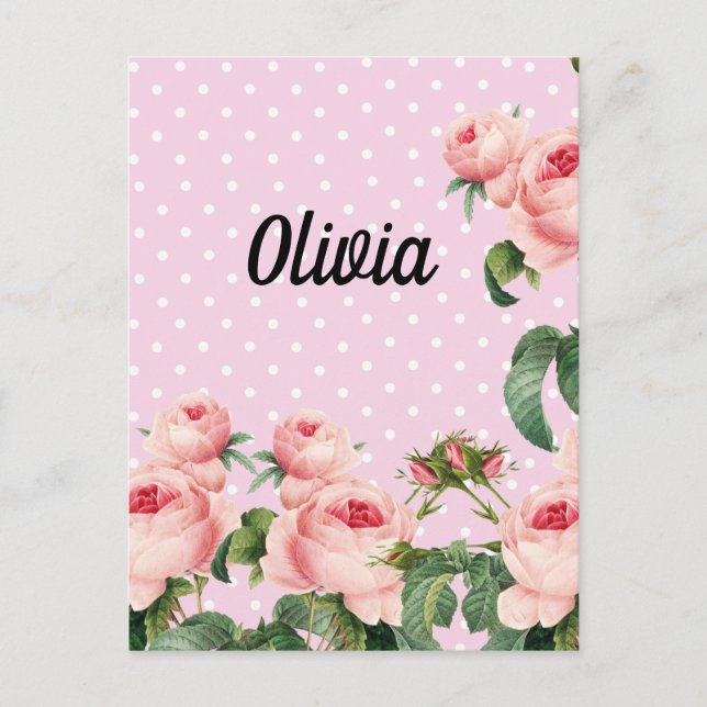 Postal Ephemera floral bouquet vibrant color (Anverso)